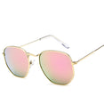 Square Polygon Clear Vintage Metal Sunglasses