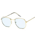 Square Polygon Clear Vintage Metal Sunglasses