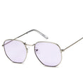 Square Polygon Clear Vintage Metal Sunglasses