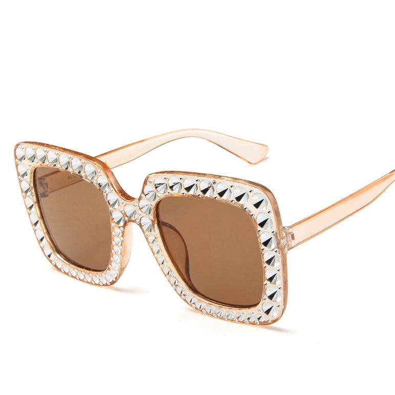 Flash Square Shades Shining Diamond Sunglasses