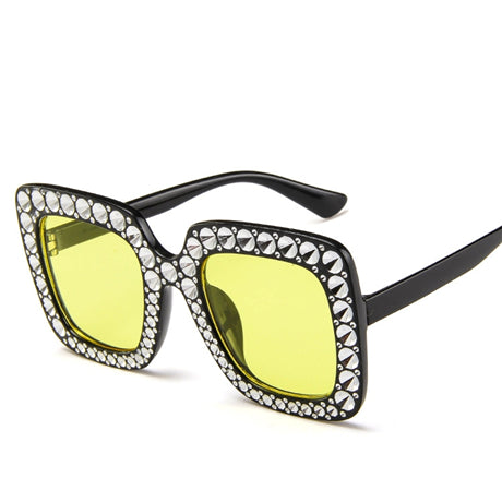 Flash Square Shades Shining Diamond Sunglasses