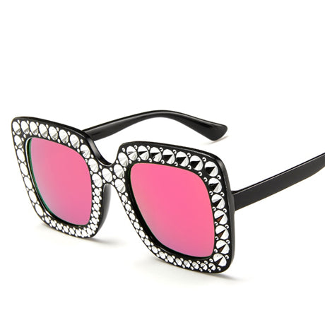 Flash Square Shades Shining Diamond Sunglasses