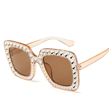 Flash Square Shades Shining Diamond Sunglasses