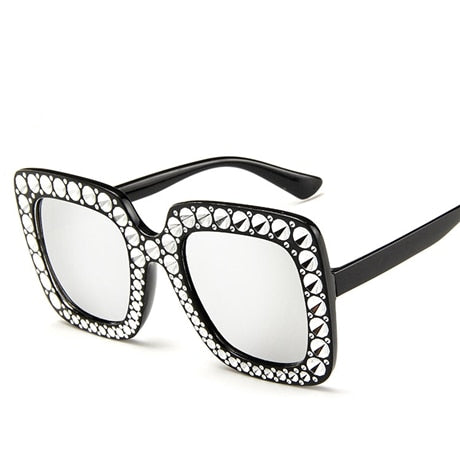 Flash Square Shades Shining Diamond Sunglasses