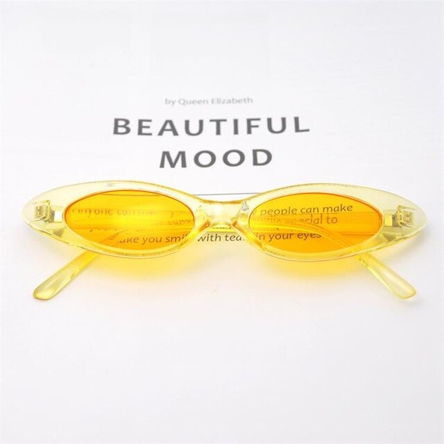 Retro Cat Eye Clear Lens Oval Sunglasses