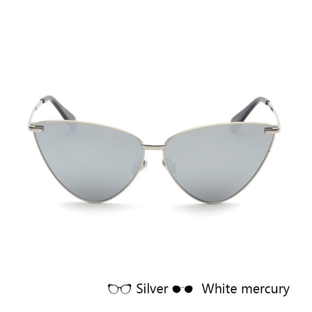 Cat Eye Retro Vintage Mirror Women Sun Glasses