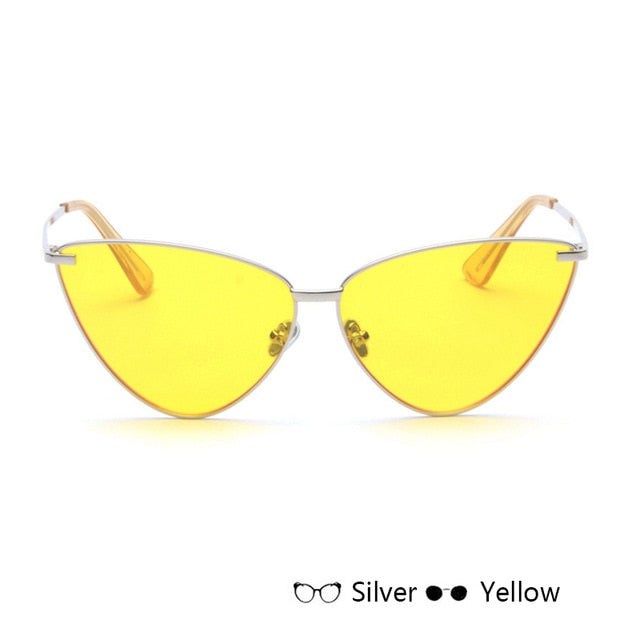 Cat Eye Retro Vintage Mirror Women Sun Glasses