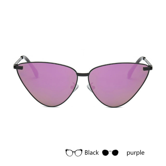 Cat Eye Retro Vintage Mirror Women Sun Glasses