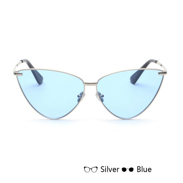 Cat Eye Retro Vintage Mirror Women Sun Glasses