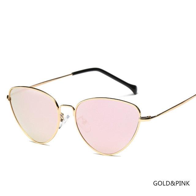 Cat Eye Retro Vintage Mirror Women Sun Glasses