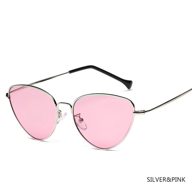 Cat Eye Retro Vintage Mirror Women Sun Glasses