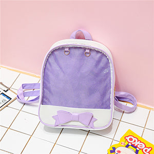 Cute Bow Transparent Women Backpack