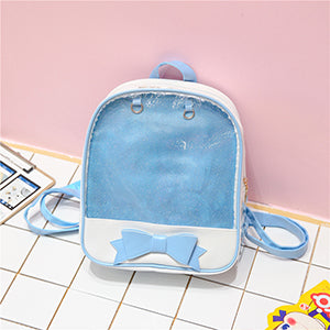 Cute Bow Transparent Women Backpack