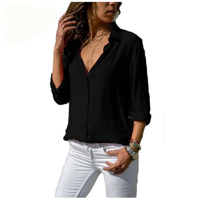 Elegant Long Sleeve Tops Blouses