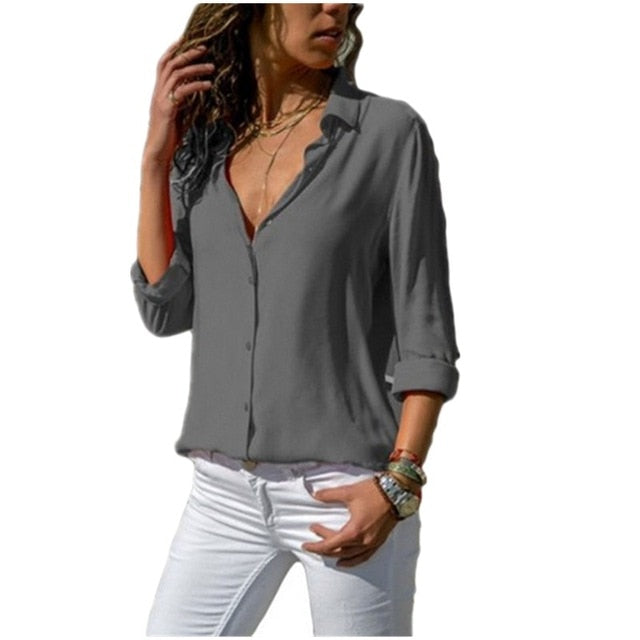 Elegant Long Sleeve Tops Blouses