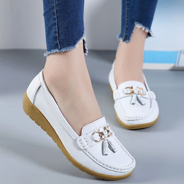 Leather Breathable Ballerina Ladies Shoes