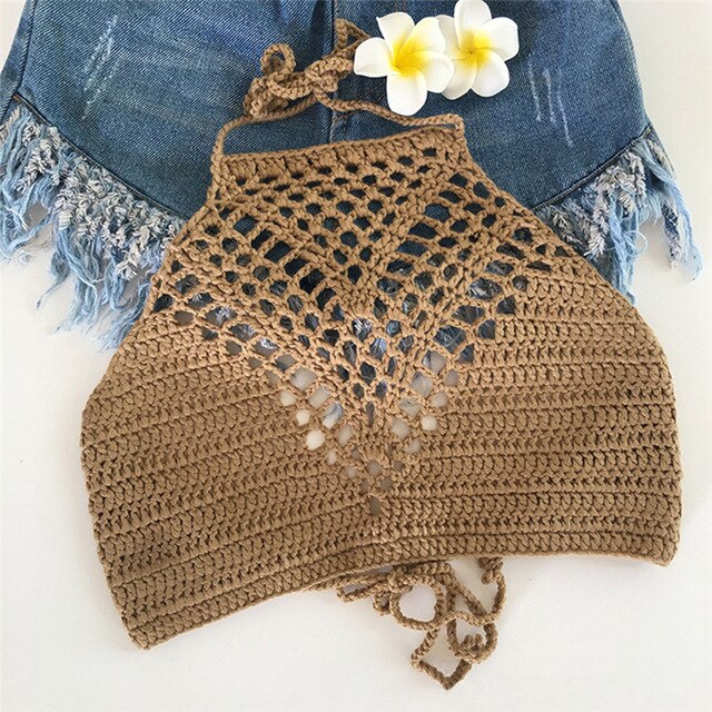 Hollow Out Lace Vintage Crochet Crop Top