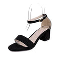 Square Woman Buckle Fish Mouth High Heel Sandals