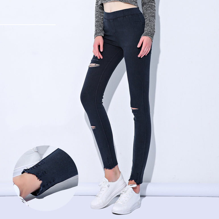 High Waist Skinny Denim Pencil Pants