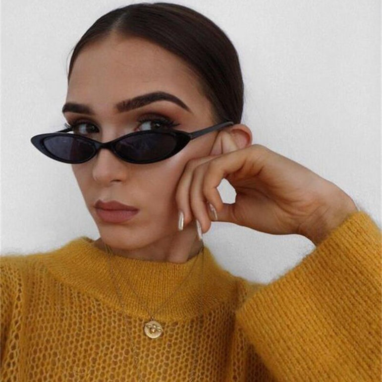 Retro Cat Eye Clear Lens Oval Sunglasses