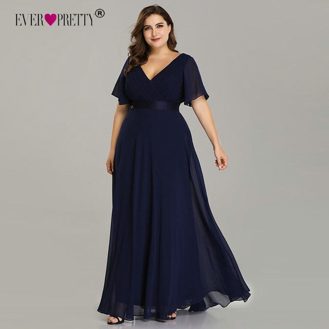 Elegant A line Chiffon Long Evening Dresses