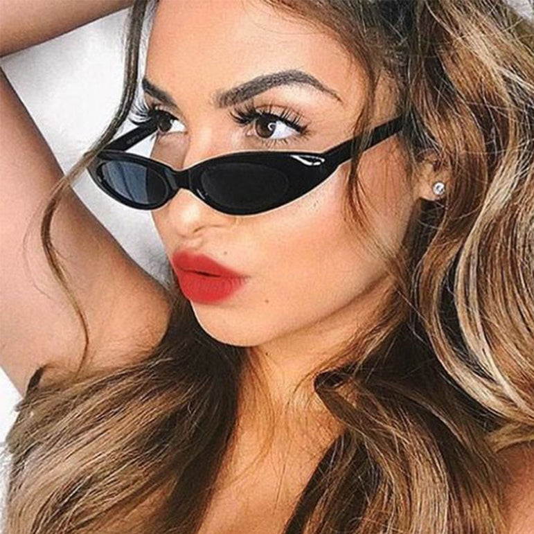 Retro Cat Eye Clear Lens Oval Sunglasses