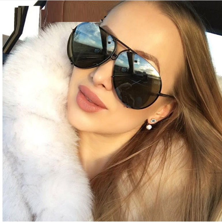 Luxury Pilot Silver Mirror Sunglasses