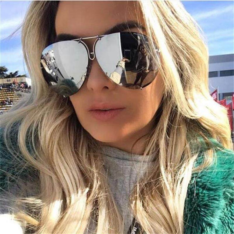 Luxury Pilot Silver Mirror Sunglasses