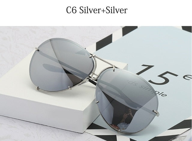 Luxury Pilot Silver Mirror Sunglasses