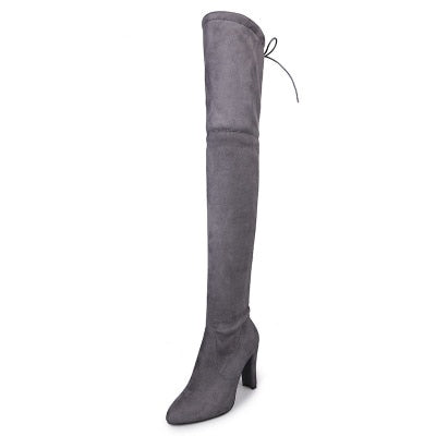 Leather Party Suede Over the Knee Boots