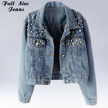 Casual Long Sleeve Vintage Short Denim Jackets