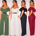 Backless Women Wide Loose Ruffled Jumpsuits