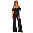 Backless Women Wide Loose Ruffled Jumpsuits