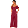 Backless Women Wide Loose Ruffled Jumpsuits