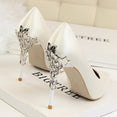 Elegant Metal Carved High Heels Women Pumps