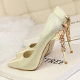 Elegant Metal Carved High Heels Women Pumps