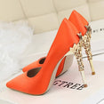 Elegant Metal Carved High Heels Women Pumps