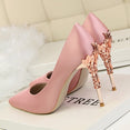 Elegant Metal Carved High Heels Women Pumps