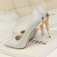 Elegant Metal Carved High Heels Women Pumps