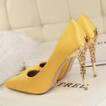 Elegant Metal Carved High Heels Women Pumps