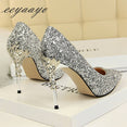 Thin Women Pointed Toe Metal Pumps High Heels