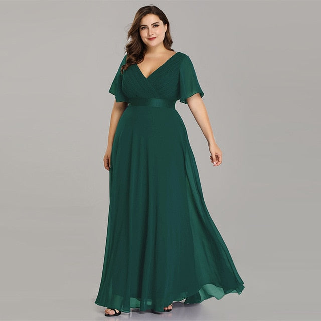 Elegant A line Chiffon Long Evening Dresses