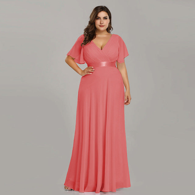 Elegant A line Chiffon Long Evening Dresses