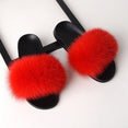 Luxury Real Fox Fur Slides Home Furry Fur Slippers