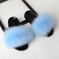 Luxury Real Fox Fur Slides Home Furry Fur Slippers