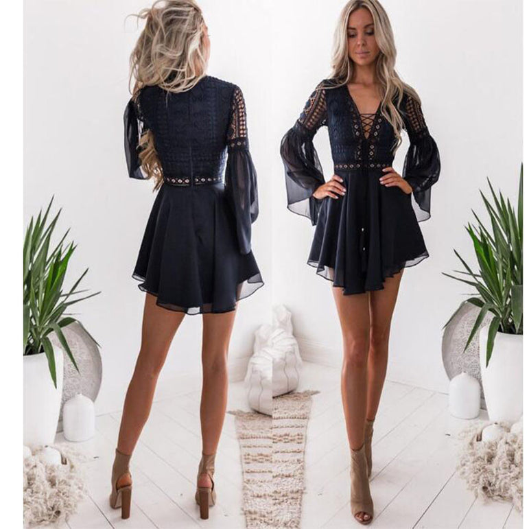 Lace Casual Bohemian Mini Dress