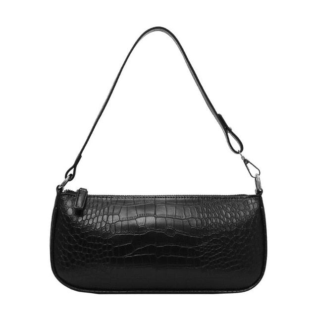 Casual Solid Shoulder Retro Alligator Pattern Women Messenger Handbags