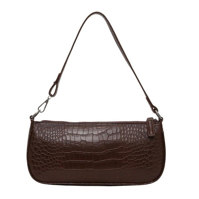 Casual Solid Shoulder Retro Alligator Pattern Women Messenger Handbags