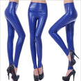 High Elastic Waist Leather Pants