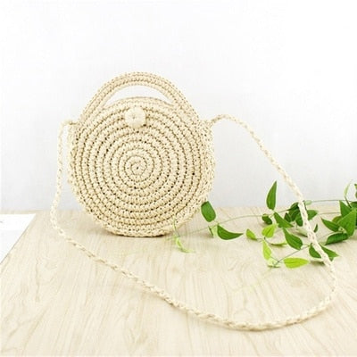 Crossbody Round Straw Shoulder Messenger Handmade HandBags